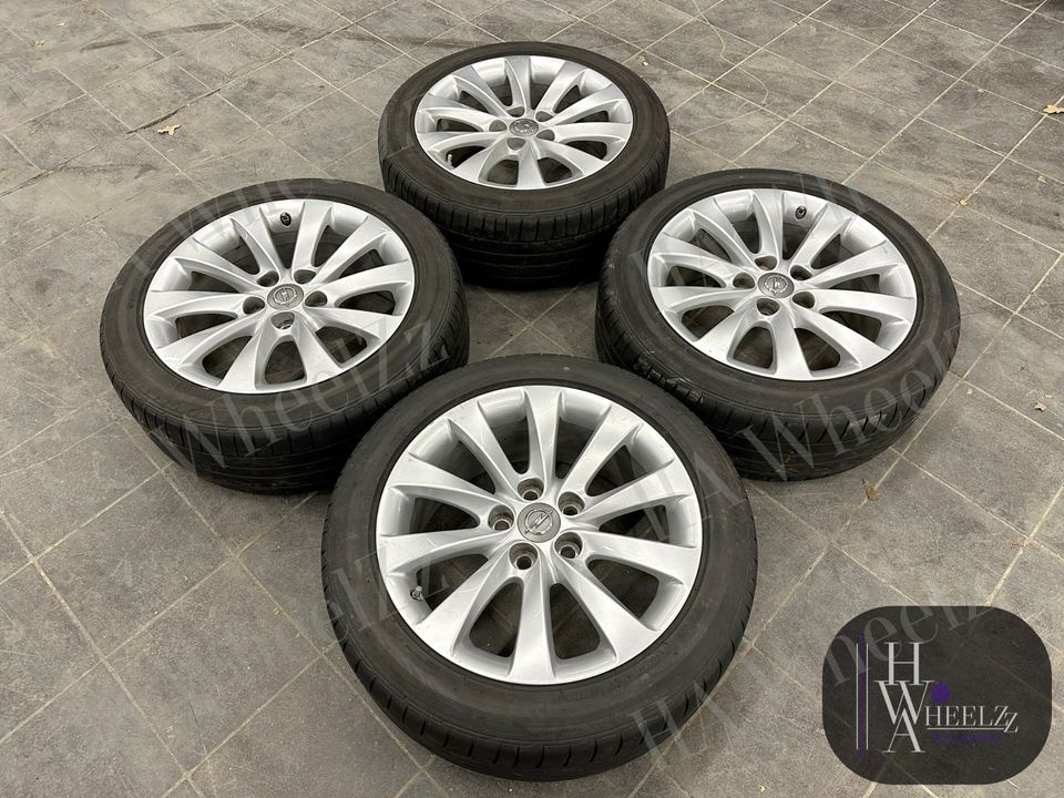 SELTEN ➡️ 18 ZOLL Opel Insignia-A ORIGINAL Alufelgen RDKS Sensor Sommerräder ➡️ Silber Alufelgen 5x120 ET42 ➡️ 245/45 R18 Sommerreifen Reifen Sommer Bridgestone - Seltenes Felgendesign 13378685 OP075 in Bünde