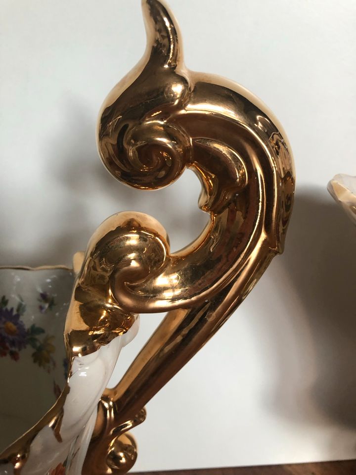 Vasen Karaffen gold floral alt antik selten außergewöhnlich in Pinneberg