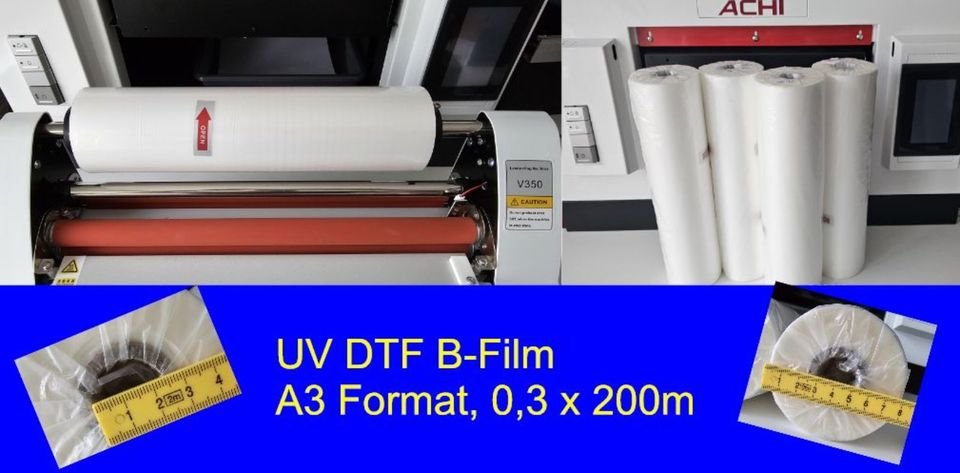 UV DTF B-Film (A3 Format, 0,3 x 200m) in St. Wendel