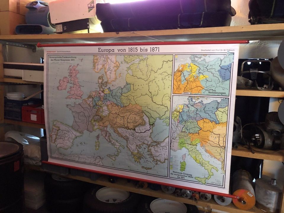 Weltkarte Geografiekarte Landkarte Europa von 1815-1871 in Neukirchen-Adorf