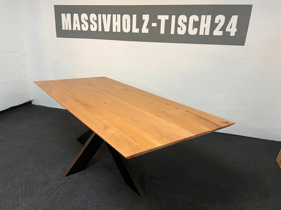 NEU Massiv Eiche Tisch Schweizerkante Esstisch Holztisch 220x100 in Königswinter