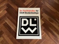 Emailschild-alte Reklame-Holzfaserplatte DLW Bodenbeläge Aubing-Lochhausen-Langwied - Aubing Vorschau