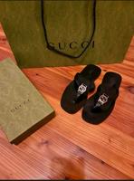 Gucci | Sandalen Zehentrenner | Leder Nylon | silber schwarz Baden-Württemberg - Ludwigsburg Vorschau