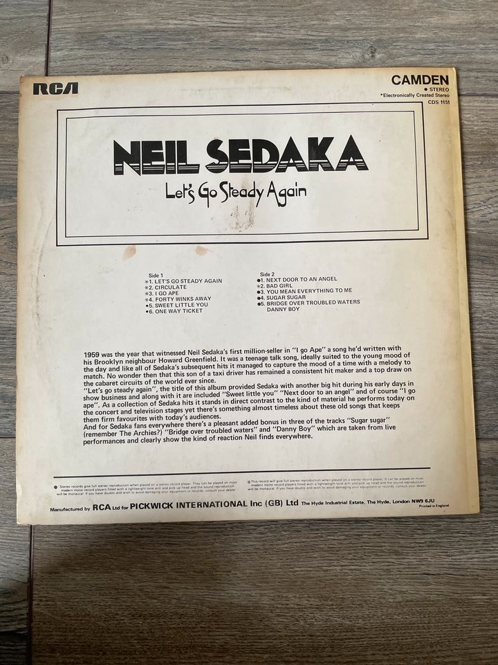 Neil Sedaka - Let‘s Go Steady again - LP Vinyl in Aachen