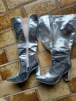 Stiefel silber Gr.41 Hessen - Weiterstadt Vorschau