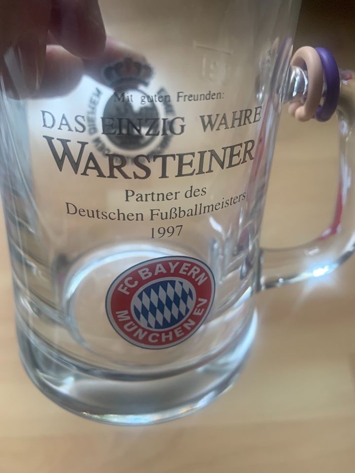 FC Bayern Fan-Schal neu unbenutzt und Bayern Glaskrug Meister1997 in Fröndenberg (Ruhr)