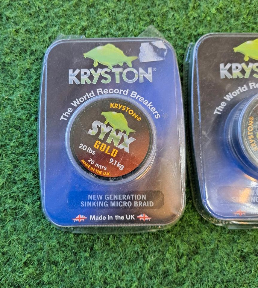 2× Kryston Synx Gold 20 lbs 9.1 kg 20m Spule 1. SERIE Vorfach NEU in Bad Bentheim