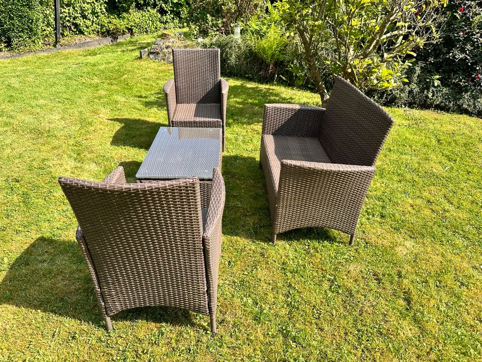 Rattan Lounge Garten Set Tisch Sessel Gartenmöbel in Wuppertal