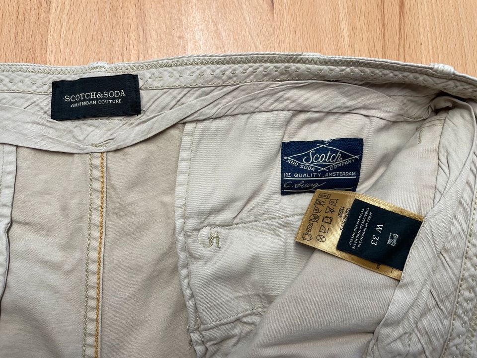 Scotch und Soda Shorts, beige, neu, Größe W33 in Arnschwang