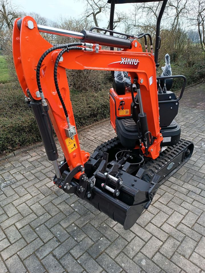 Minibagger KS12-9 Kubota D722 3 Zylinder 1,2t+ KNICKARM + VERSTELLFAHRWERK + PILOTENSTEUERUNG + NEU Diesel Euro5 Bagger Minibagger TOP Rhinoceros XN12-09 XN12-9 in Ahaus