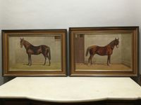Museales Gemälde Paar Pferde Portraits Königl. Gestüt 19./20.Jh. Thüringen - Erfurt Vorschau