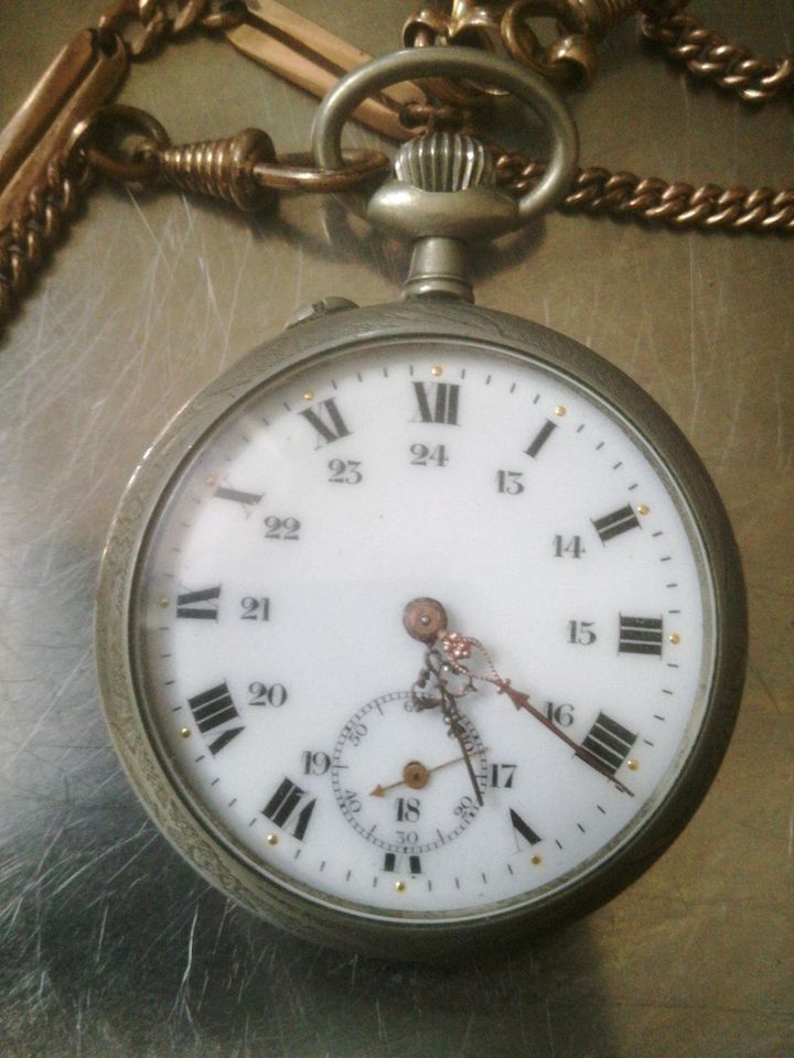 Taschenuhr m. Kette Antik um 1900 in Herne