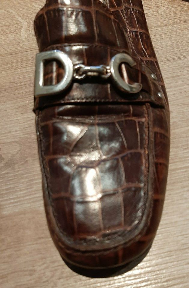 Slipper dunkelbraun DONNA CAROLINA Gr. 41 KrokoprägungTOP in Dülmen