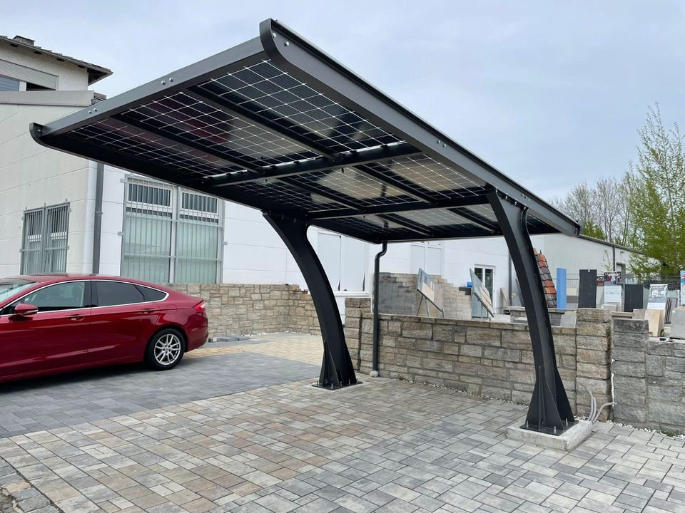 Carport mit Solar aus Stahl verzinkt und pulverbeschichtet ☀️☀️ in München