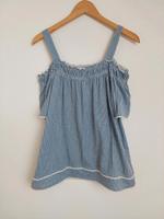 weiß/blau gestreift, Shirt Off-Shoulder, Sommerlich Bayern - Feuchtwangen Vorschau