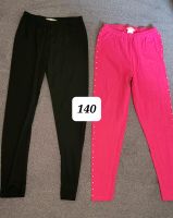 2 Leggings in 140 schwarz und pink Glitzersteinchen Bayern - Friedberg Vorschau