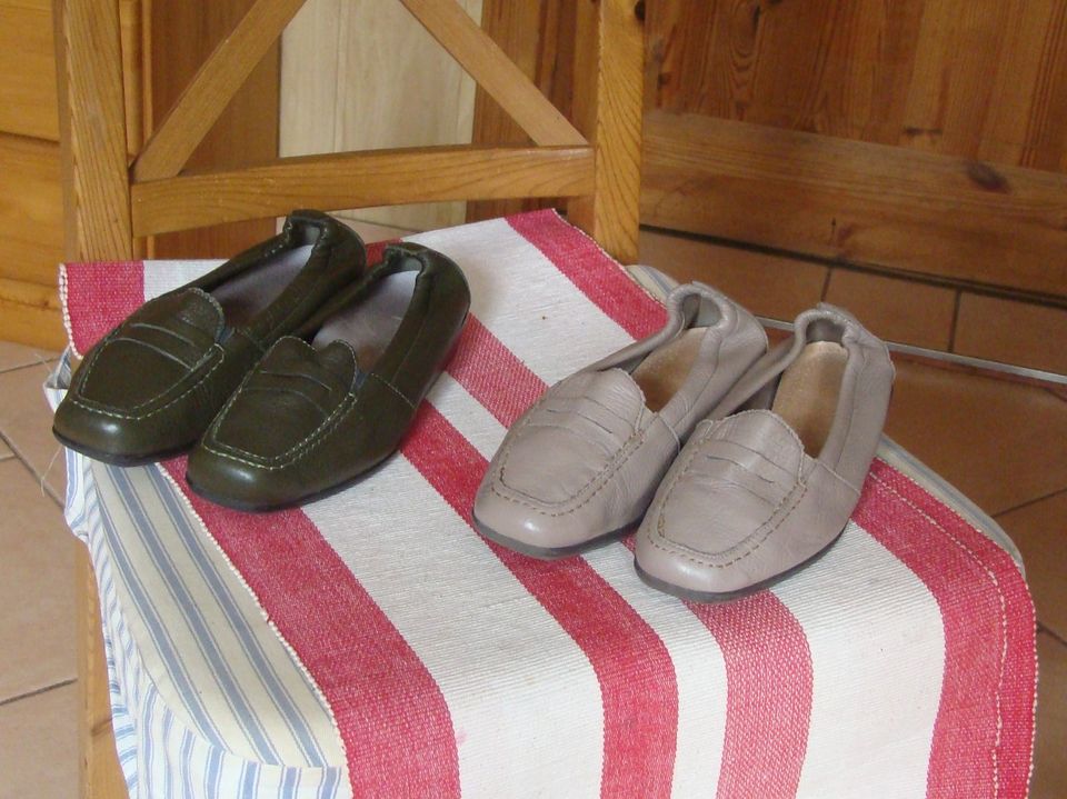 Slipper von Vitaform Gr. 37 weiches Leder super bequem 20,-/Paar in Siersleben