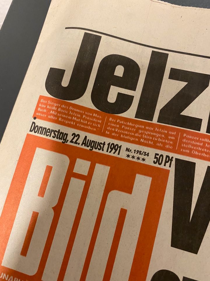 BILD Zeitung 1990 - alte Bild Zeitungen 90er in Ohrdruf