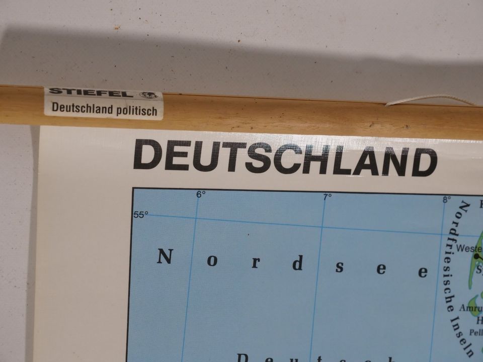 True Vintage Deutschland Karte 90s 1990 Schulkarte politisch XXL in Mainz