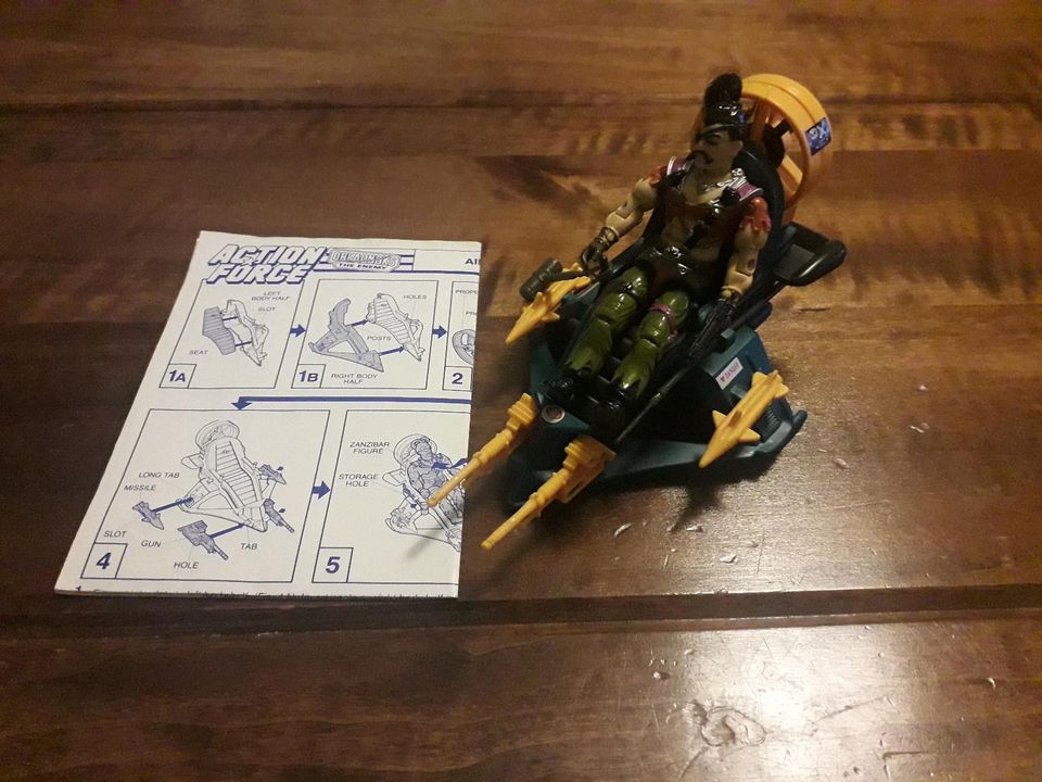 Gi Joe Action Force , Air Skiff with Zanzibar Figur und Anleitung in Selsingen