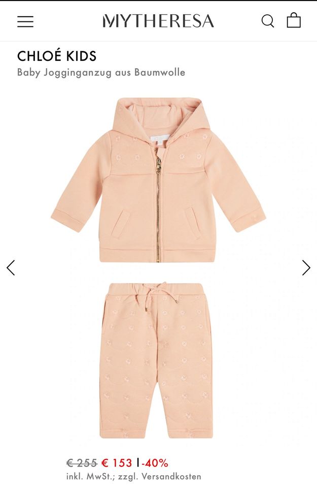 Chloé Jogginganzug rosa Gr. 62 / 12 Monate Baby wie NEU in Neukirchen-Vluyn