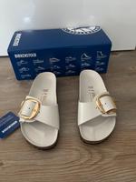 Birkenstock Madrid 36 Big Buckle High Shine Weiß Brandenburg - Hoppegarten Vorschau