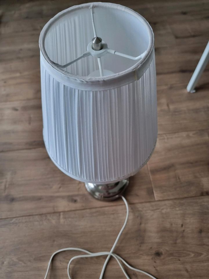 Tischlampe/Tischleuchte IKEA Arstid, weiß, vernickelt in Chemnitz