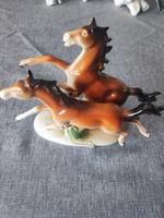 Porzellanfigur Wagner-Apel. Galoppierende Pferde, blaue Krone Sachsen - Wittgensdorf Vorschau