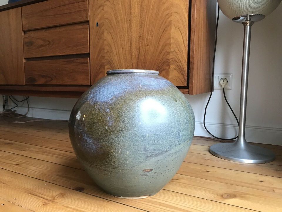 Bodenvase Vase Keramik vintage antik 50er 60er zu Teak Pampasgras in Bremen