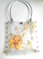 Tasche transparent getrocknete Blumen 27/28/4 cm wenig gebraucht München - Au-Haidhausen Vorschau