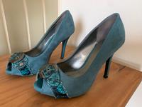 Peep Toe High Heels Pumps Turquoise Blau Bayern - Nittendorf  Vorschau