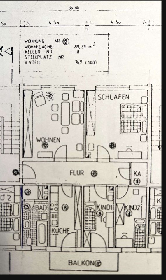 4 - Zimmer Wohnung Würzburg Sanderau als Kurzzeitmiete in Würzburg