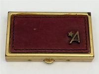 Vintage Pillendose Schmuckbox Leder Emblem Gold Schatulle RAR Schwerin - Altstadt Vorschau