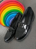 Halbschuhe Mokassins Loafer Laufer Gr. 37 schwarz Lack Baden-Württemberg - Emmingen-Liptingen Vorschau