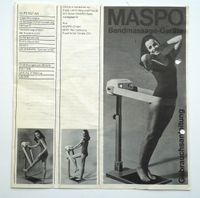 Alte Gebrauchsanleitung Maspo Bandmassage-Gerät, 1960er Jahre München - Maxvorstadt Vorschau