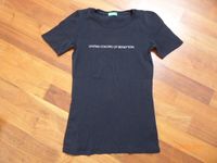 BENETTON - T-Shirt Top Kurzarm mit Logo schwarz Gr. 34 XS Baden-Württemberg - Ehrenkirchen Vorschau