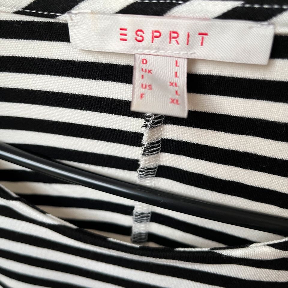 Esprit Kleid - schwarz weiß gestreift - Gr. L - neuwertig in Erkrath
