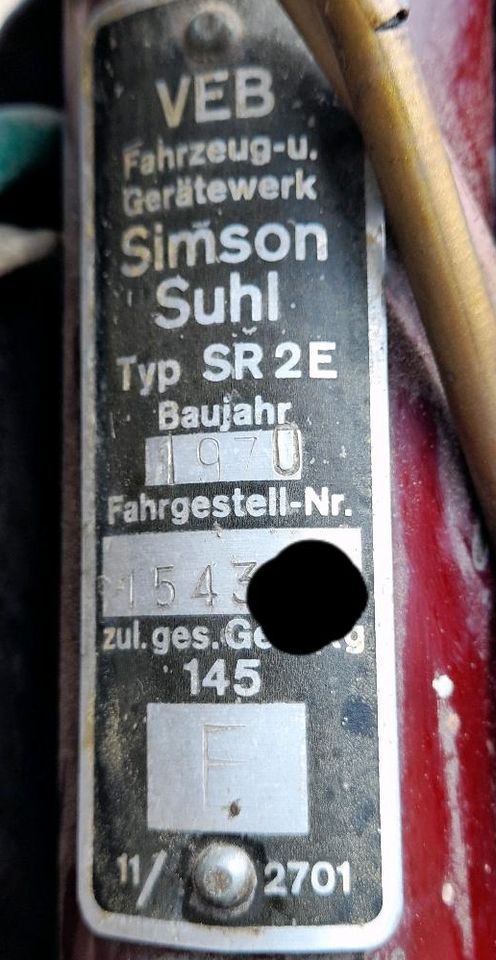 Simson SR2 E Verkauf / Tausch Minibagger in Bad Schandau