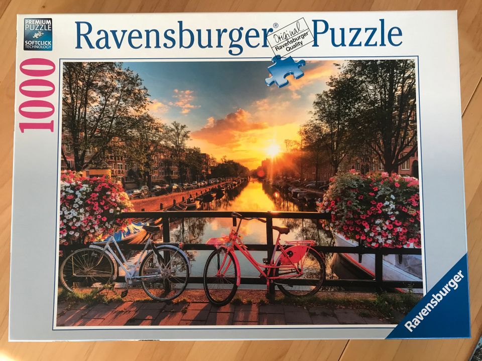 Puzzle 1000 Teile Ravensburger 19606 „Fahrräder in Amsterdam“ in Westerstede