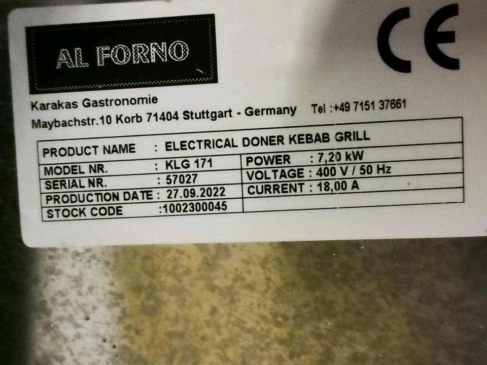 Al FORNO Gyros-/ Dönergrill - 4 Brenner Döner-Grill Elektro Grill in Aalen