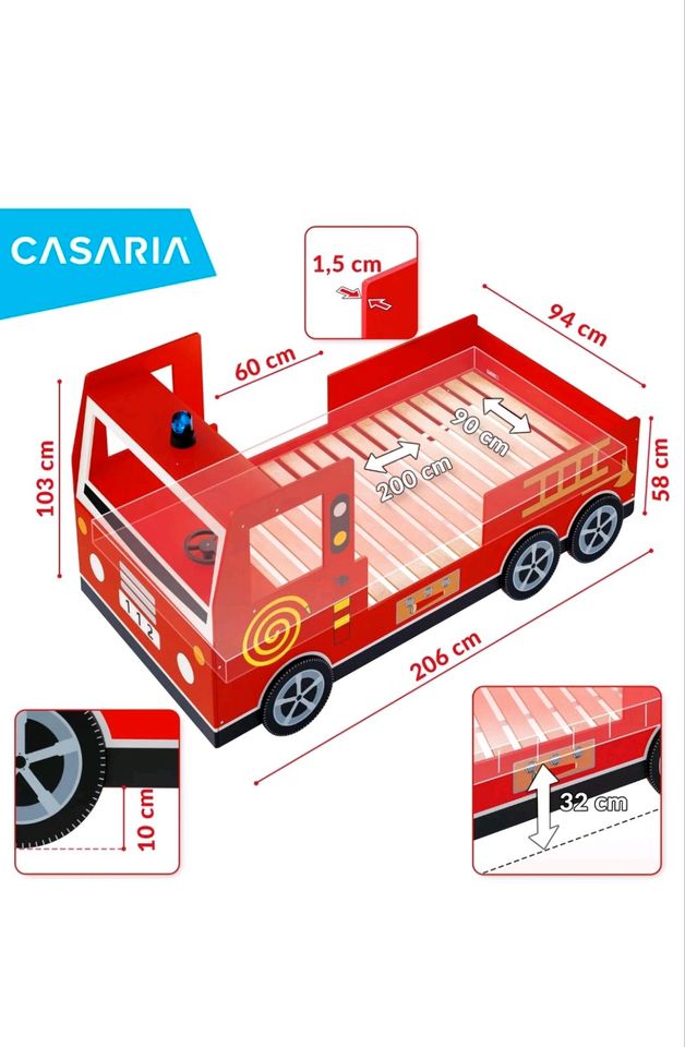 Feuerwehrbett 200x90cm Neue verpackt in Witten