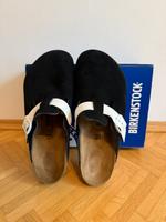 BIRKENSTOCK Boston BS schwarz weiß Velours Clogs München - Au-Haidhausen Vorschau