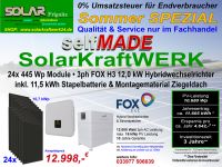 selfMADE SolarkraftWERK mit 10,7 kW (24 Modulen) & Hybridwechselrichter 12 kW inkl. 8,64 kWh Stapelbatterie & Montagematerial Ziegeldach Brandenburg - Dannenwalde (Gumtow) Vorschau