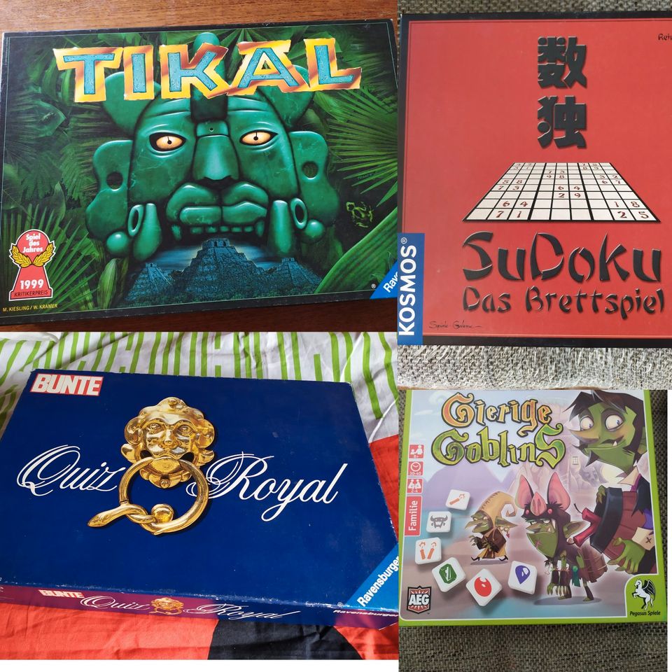 Brettspiele: Gierige Goblins, Sudoku, Quiz Royal, Tikal in Leonberg