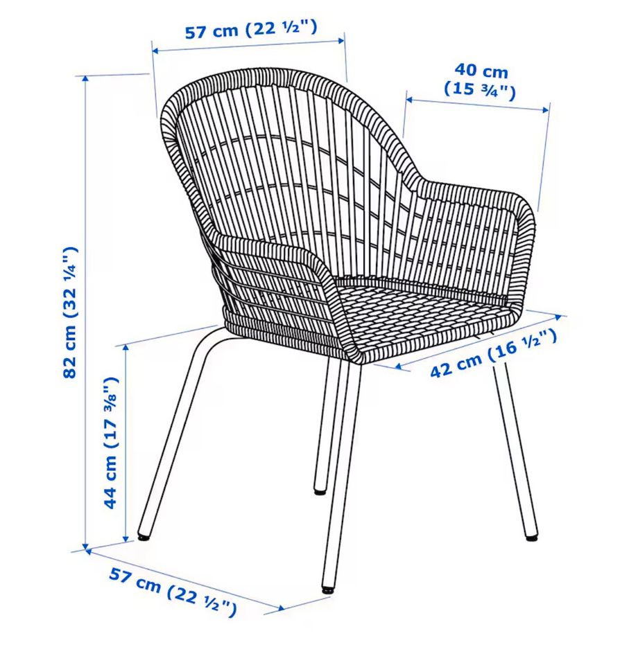 Ikea Stuhl NILSOVE, Armlehnstuhl Rattan/weiß in Ober Kostenz