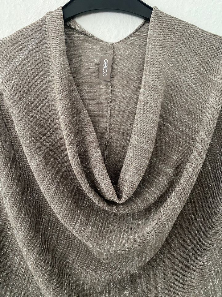 Poncho Cape, one size, taupe/silber/lurex, elegant in München