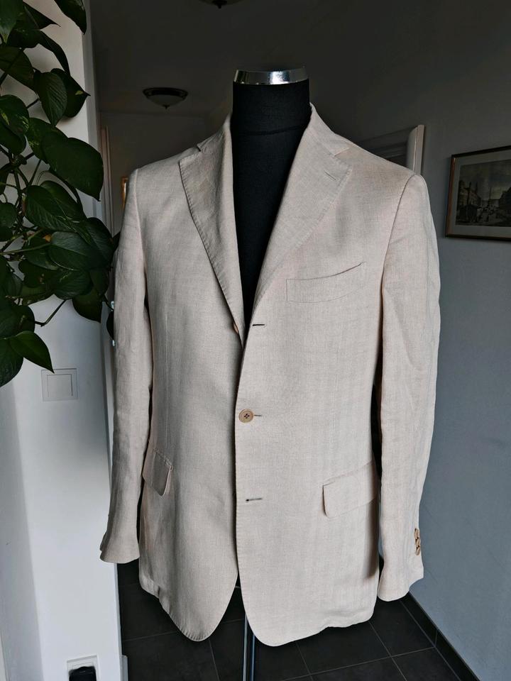 Ferragamo 50 Leinen Sakko Dreiknopf Blazer in München