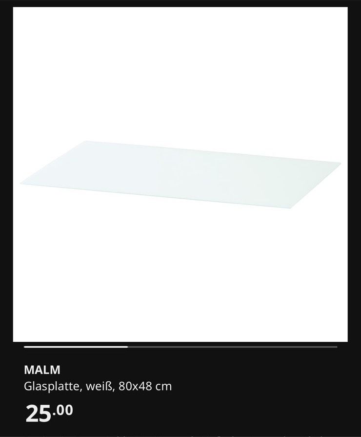 2x IKEA MALM Glasplatte/Deckplatte,dunkelgrau/schwarz transparent in Heilbronn