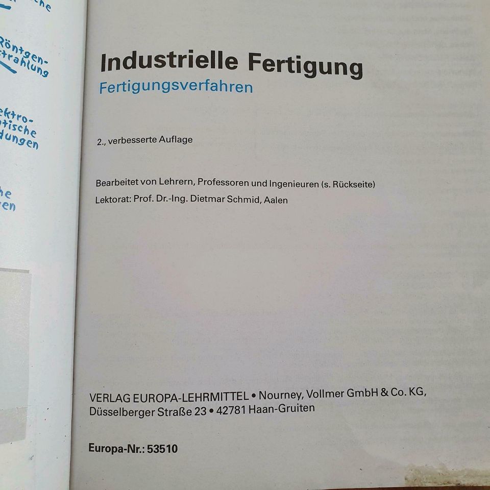 Buch -  Industrielle Fertigung Europa Lehrmittel in Friedrichshafen