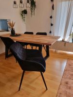 4 schwarze Esszimmerstühle mit Samtbezug Hessen - Kaufungen Vorschau
